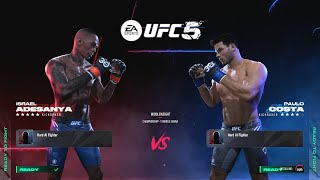 UFC 5 - Israel Adesanya Vs Paulo Costa FULL FIGHT GAMEPLAY (PS5)