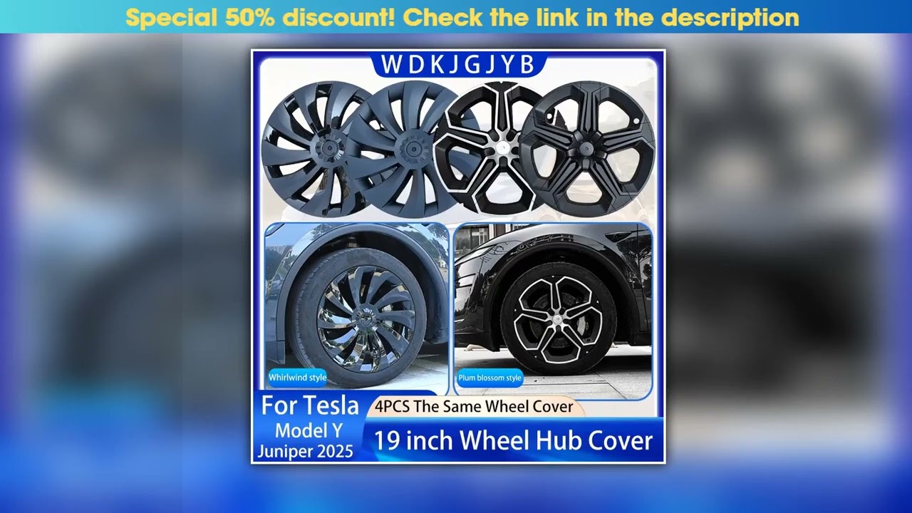 For Tesla Model Y Juniper 2025 4PCS Hub Cap Car Replacement Wheel Cap 19 Inch Performance