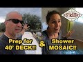 Skoolie 40' Roof Deck & Shower Tile Mosaic Project ~ Pt 1