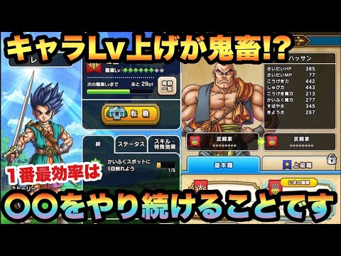 【ドラクエウォーク】要注意！？のんびりやってたら間に合わない！？転職まであるキャラの職業レベルは〇〇をやり続けると1番早い！？