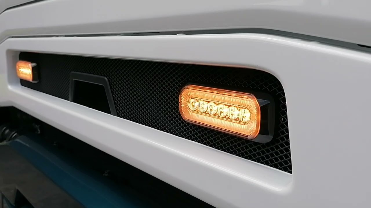 LED Frontblitzer gelb mit Positionslicht Ring gelb