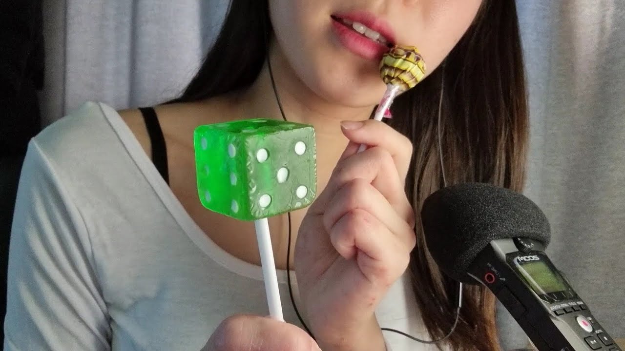ASMR]사탕이팅사운드(치아소리),입소리,뽀뽀소리/주사위캔디,추파춥스/die candy eatting sound,mouth sound,Chupa Chups