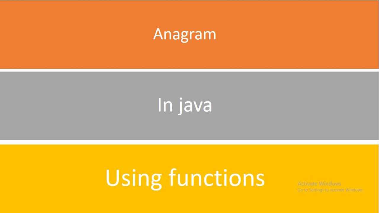 Anagram in Java | - YouTube