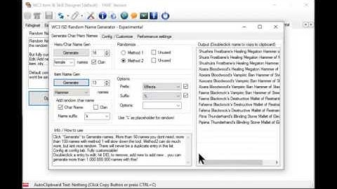 WC3 ISD - Random Name Generator (Item Name and Char / Hero Name)