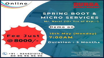 SPRING BOOT & MICRO SERVICES Online Training @ DURGASOFT