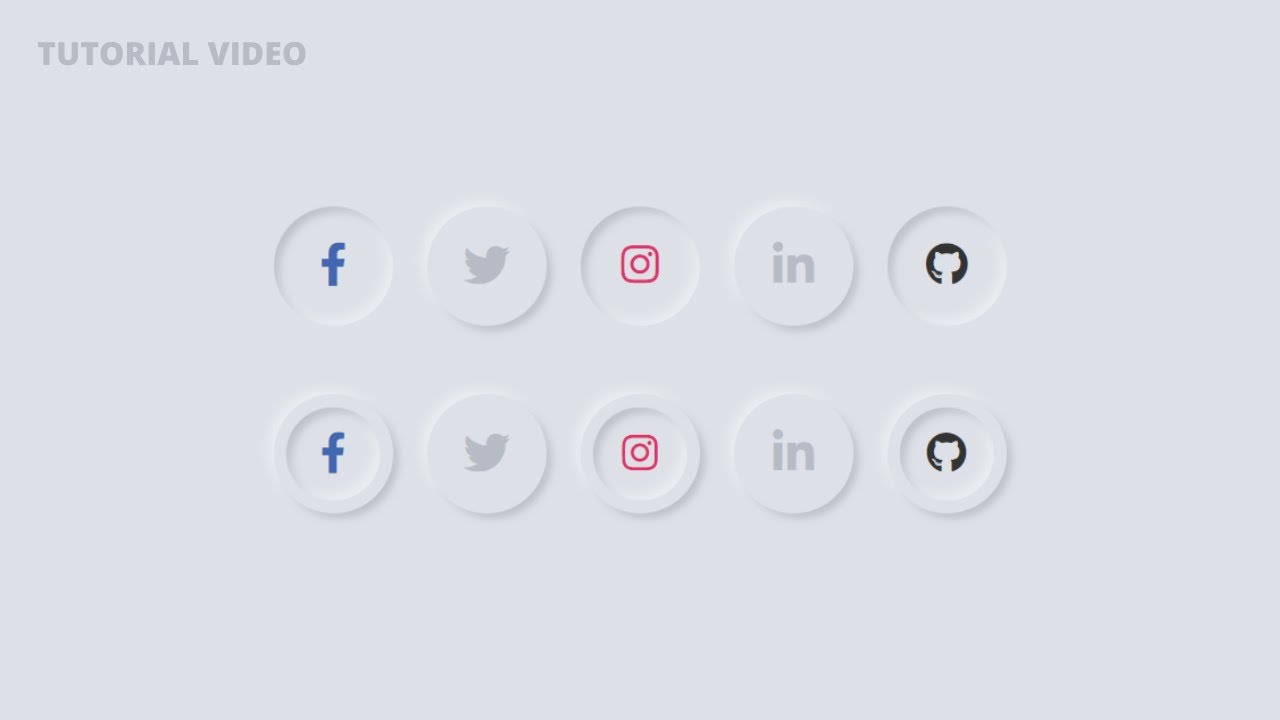 CSS3 Neumorphic Social Media Icons