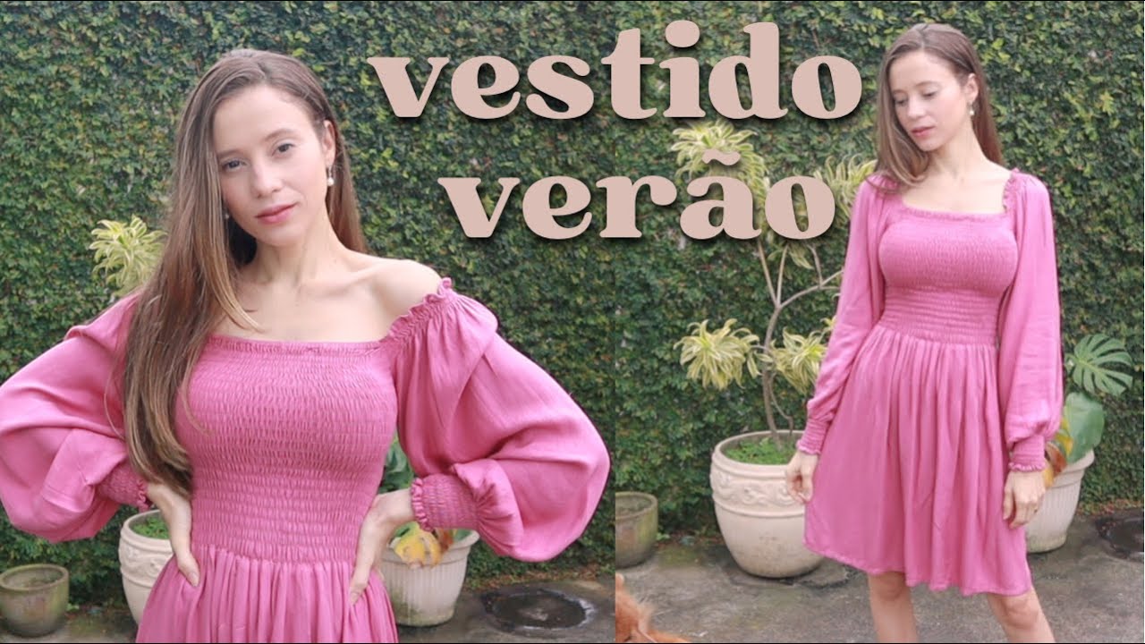 VESTIDO DE LASTEX E MANGA BUFANTE | Não precisa de moldes