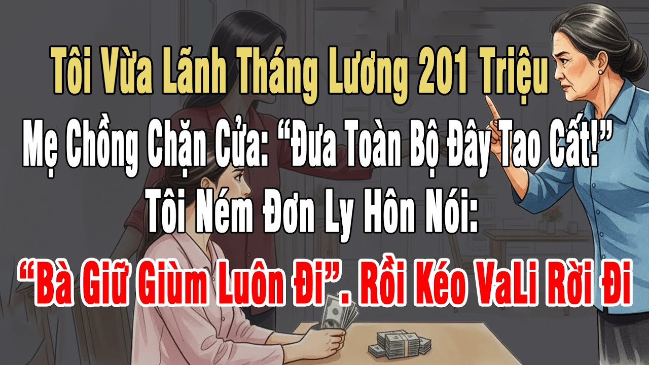 Vừa Lãnh Lương 201 Triệu, Mẹ Chồng:“Đưa Toàn Bộ Đây Tao Cất”. Tôi Ném Đơn Ly Hôn “Bà Giữ Luôn Đi