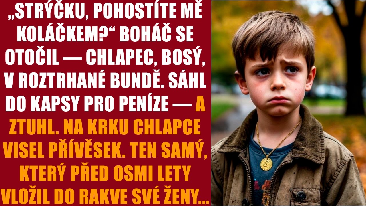 Náhodný říjnový den mě zastavil u stánku s pirožky, kde jsem nikdy předtím nejedl. Hubený kluk s dírou na lokti požádal, ať mu koupím jeden. Pak jsem si všiml, co mu visí na krku – přívěsek ve...