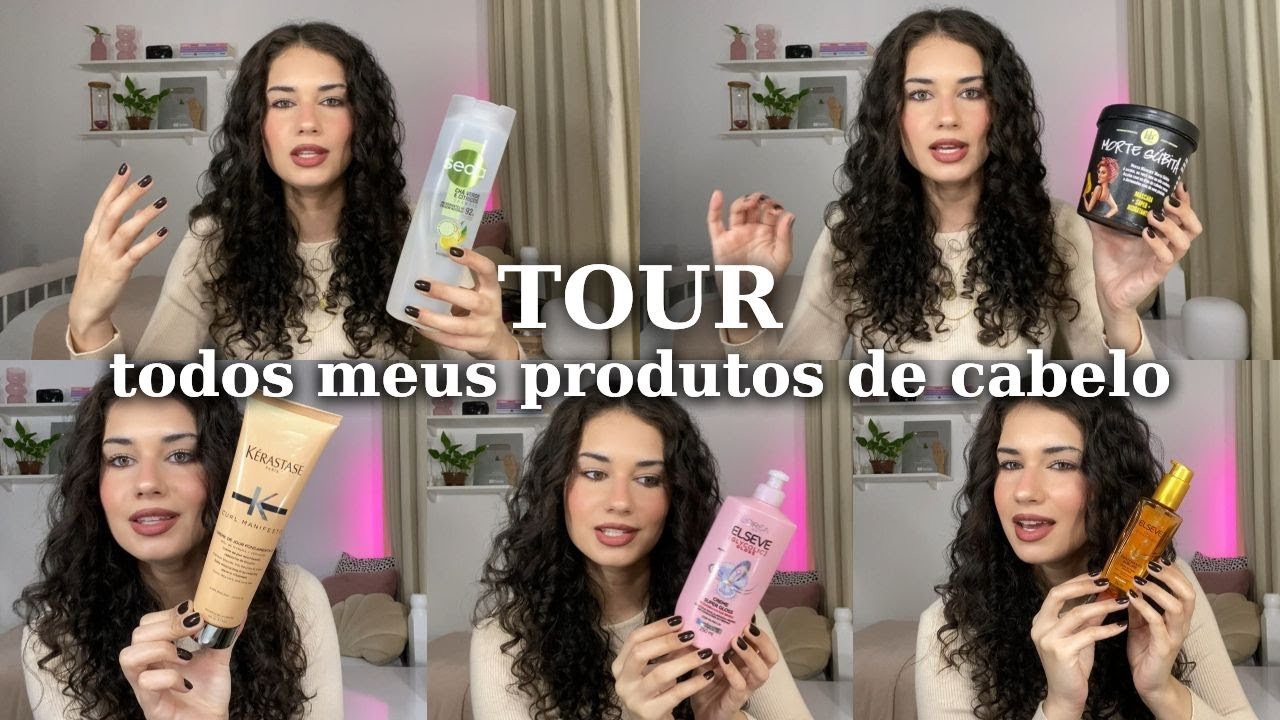 Tour pelos meus produtos de cabelo | ondulado/cacheado 2C 3A