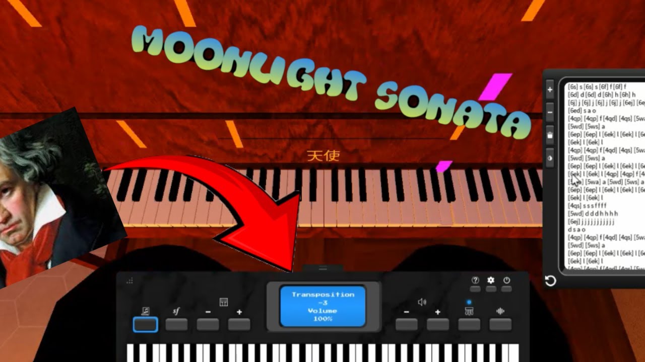 Playing Beethoven S Moonlight Sonata On A Roblox Piano Sheet In 