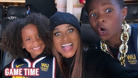 Ciara out with family + a few Broncos players at Lakers vs Nuggets NBA game