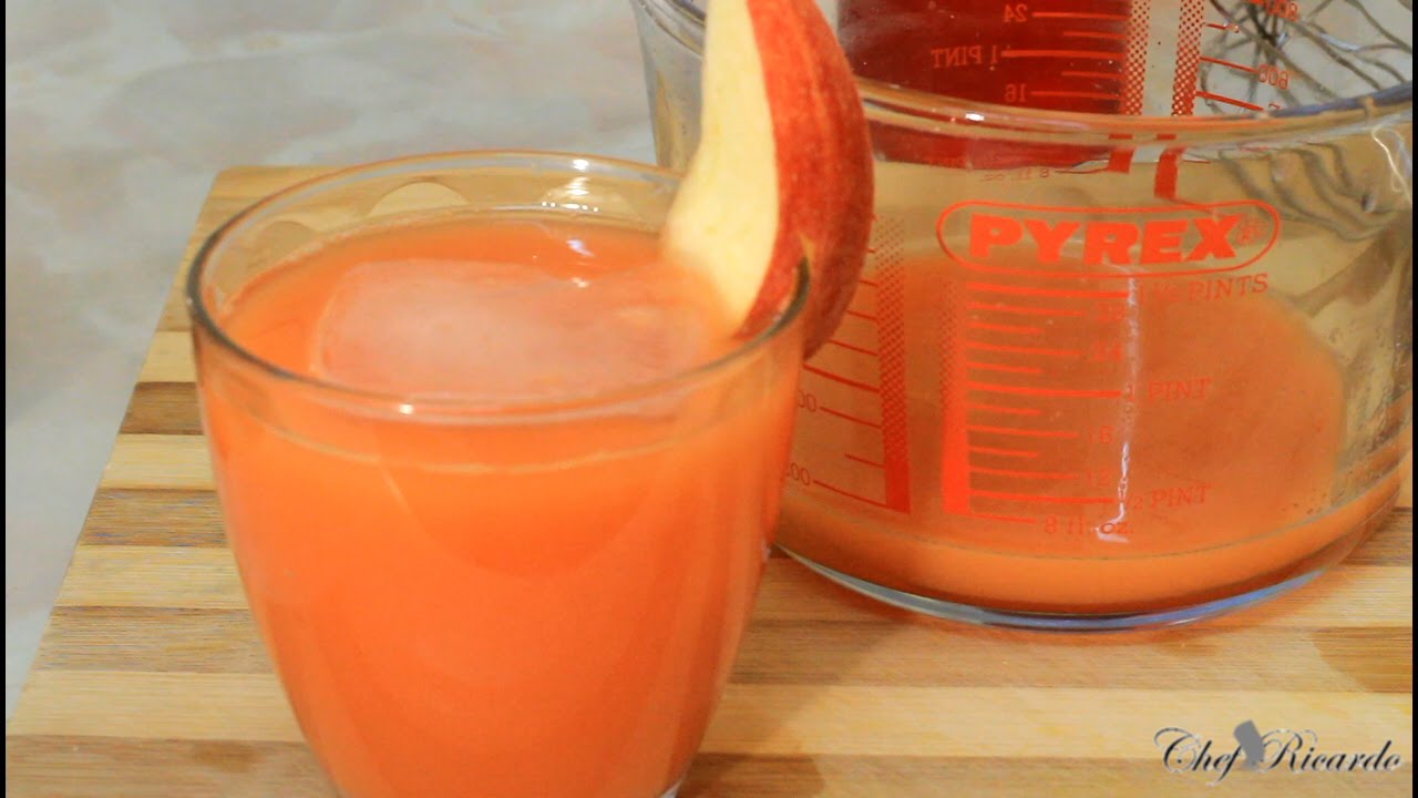 Jamaican Fresh Home Made Drink Red Apple And Carrot , Ginger, | Recipes By Chef Ricardo | Chef Ricardo Cooking