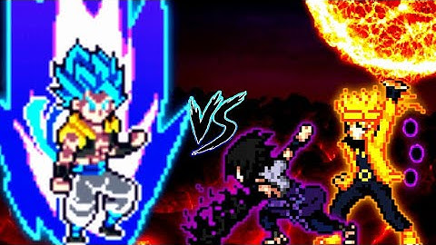 Gogeta TP V4 OP (all form) VS Naruto V2 OP (all form) & Sasuke Rinnegan V3 OP in Jump Force Mugen