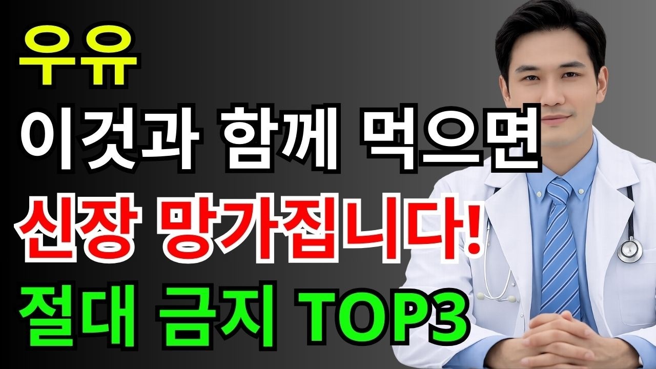 우유, 이 음식과 함께 먹으면 신장 망가집니다! 절대 금지 TOP 3 | 60대 건강 | 신장에 좋은 음식