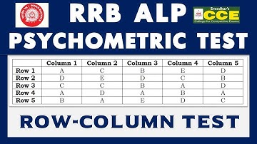 RRB ALP PSYCHOMETRIC TEST | ROW COLUMN TEST QUESTIONS AND ANSWERS