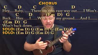 Video thumbnail of "I Won't Back Down (Tom Petty) Ukulele Cover Lesson with Chords/Lyrics"