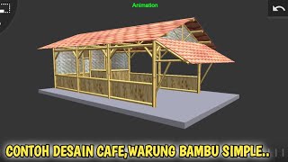 Desain cafe bambu sederhana,animasi 3d