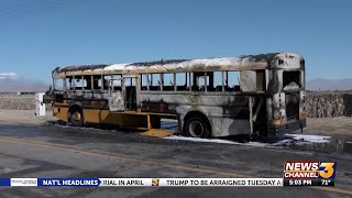 Quick-thinking bus driver evacuates students from a burning bus