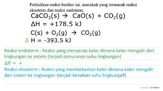 Consider the following reaction, which one is an exothermic reaction and which one is an endother...