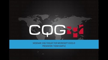 CQG Toolkit for Microsoft Excel®