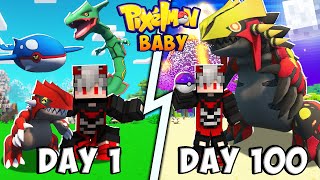 2 CÁ Tóm Tắt 100 Ngày Pixelmon Baby Trong Minecraft Siêu Khó Groudon Siu Cute