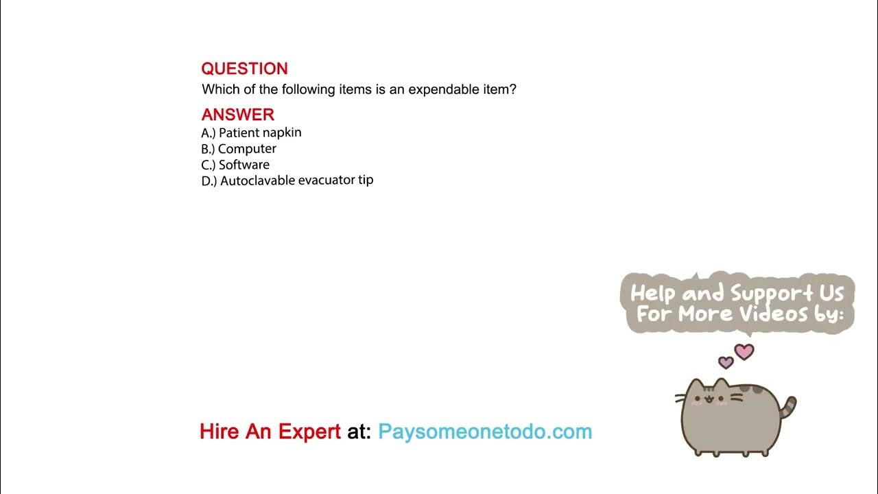 which-of-the-following-items-is-an-expendable-item-youtube