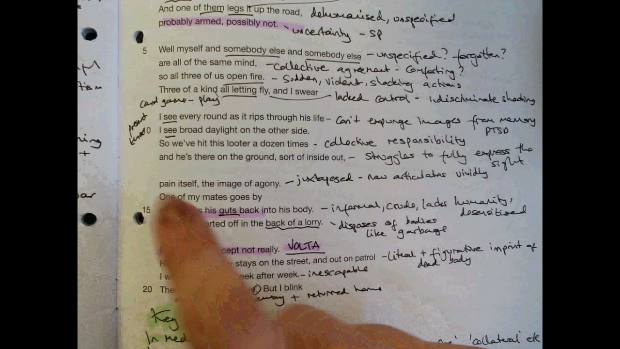 Annotation of Remains by Simon Armitage YouTube Annotation of Remains by Simon Armitage YouTube