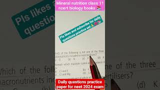 mineral nutrition class 11 ncert biology aiims neet 2024mbbs hardwork shortvideo aiimsdelhi