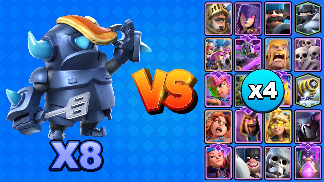 8 MINIPEKKAS vs TODAS LAS CARTAS X4 | Clash Royale