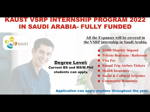 King Abdullah University Internship VSRP |KAUST Internship 2023 | Fully Funded | Application Process