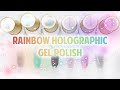 RAINBOW HOLOGRAPHIC CATEYE GEL POLISH | Born Pretty Nail Haul