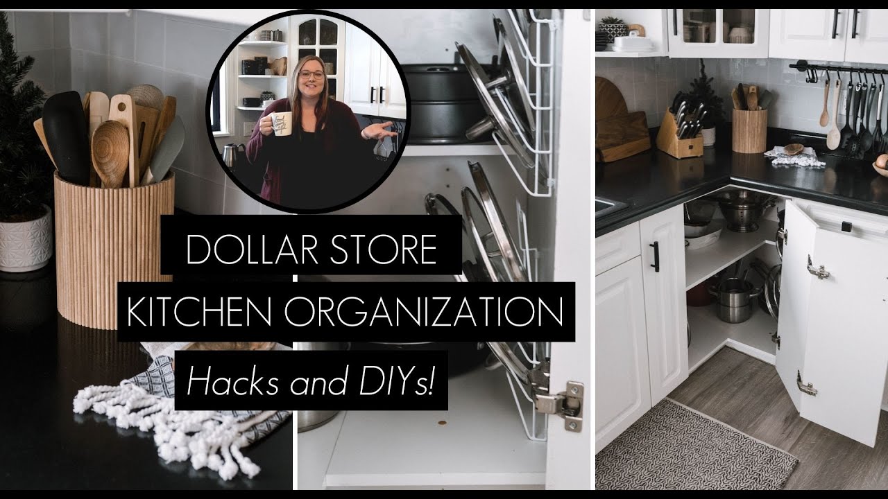 DIY Inexpensive Pot Lid Storage from Dollar Tree