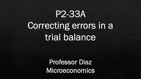 P2-33A Correcting errors in a trial balance