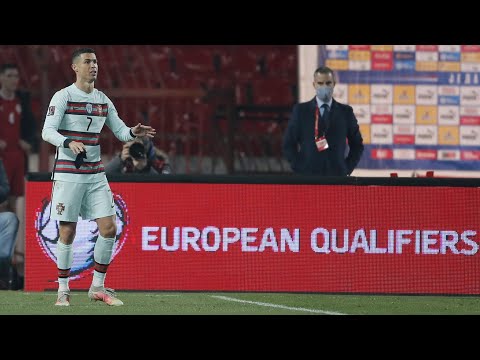 Cristiano Ronaldo walked off the pitch and threw his captain's armband in frustration.