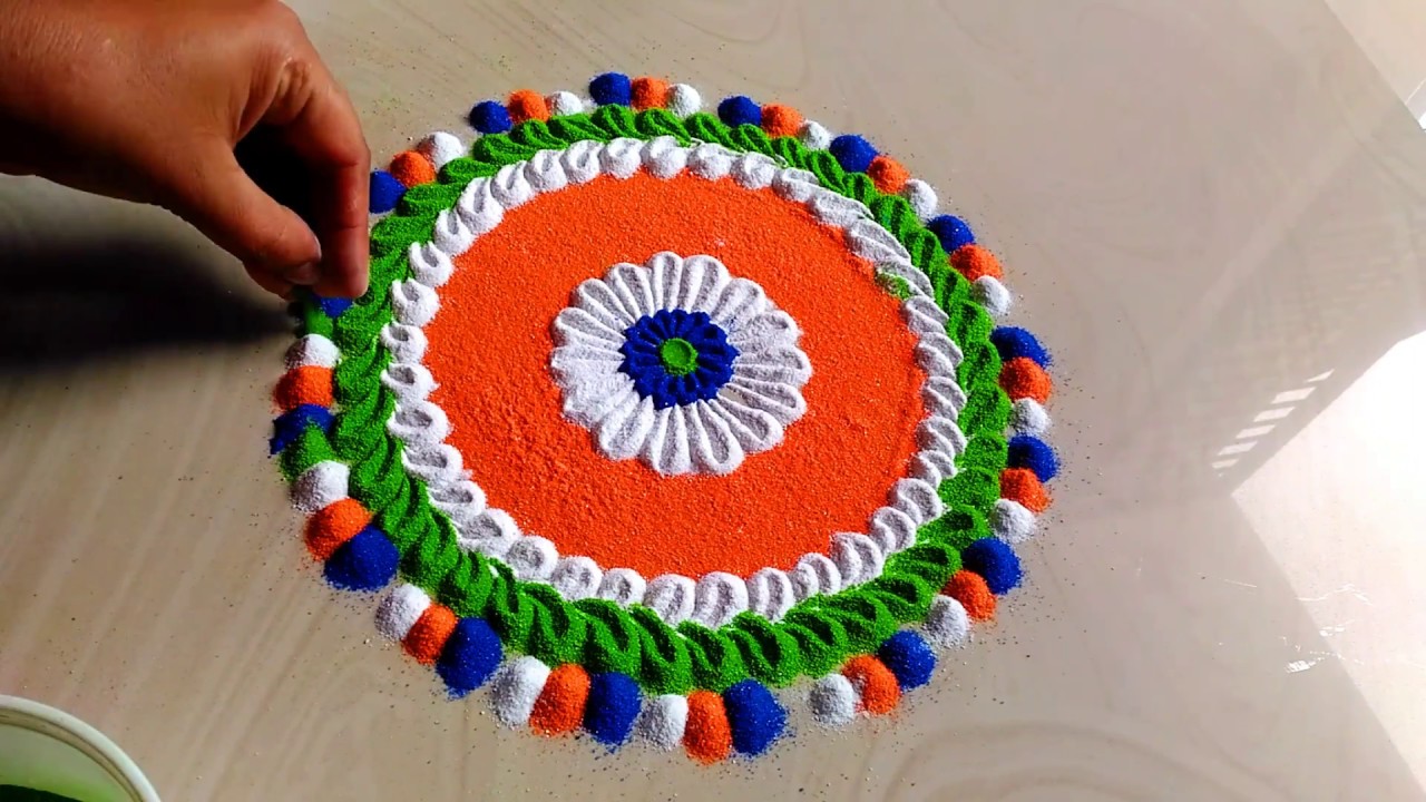Independence day rangoli designs theme by jyoti Rathod 512 YouTube