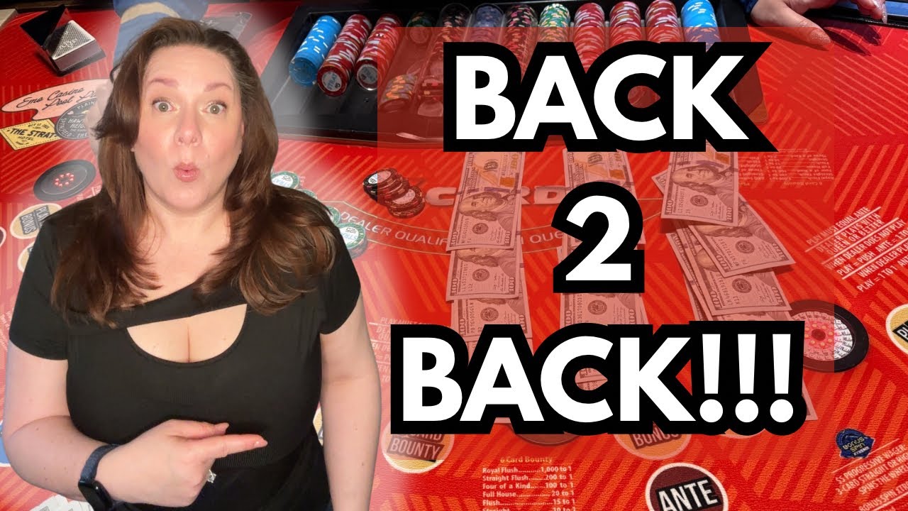 BACK TO BACK!! AMAZING SESSION! 3 CARD POKER in LAS VEGAS!! 🍀🍀