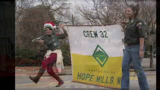 Venturing Crew 32 in the Boy Scout Contingent at the 2019 Fayetteville Rotary Parade
