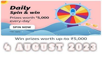 Amazon Spin and Win Quiz Answers Today | 4 August 2023 | @dailyquiztime #amazonfunzon