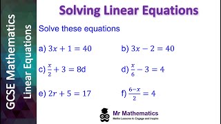 Solving Equations | Mr Mathematics