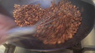 First home coffee roast in a wok