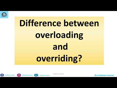 Difference between overloading and overriding? || Lockdown Learner