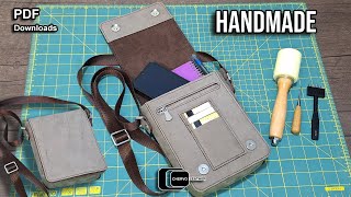 Handmade Leather Sport Crossbody Bag Making Tutorial _ Free Pattern