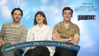 Laurie Davidson, Ella Bruccoleri and Donal Finn from BritBox's The Other Bennet Sister