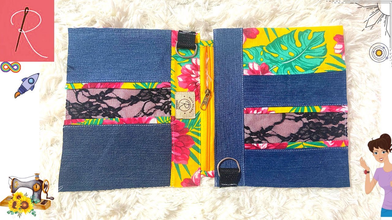 ÓTIMA IDEIA PARA APROVEITAR SEUS RETALHOS ⭐️ FEITA COM CHITA E JEANS ⭐️ BOLSA DE RETALHOS