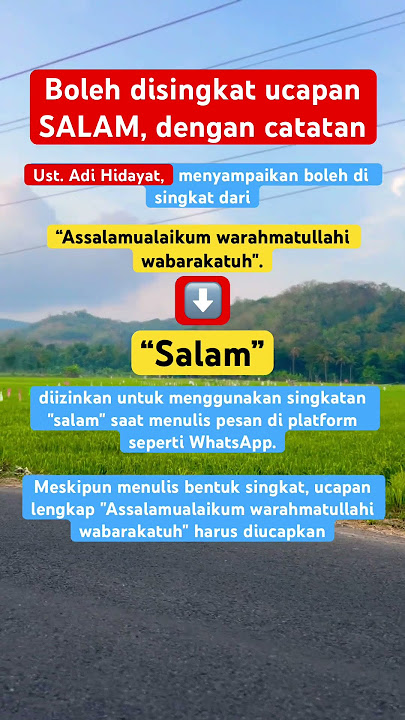 Boleh disingkat ucapan SALAM, dengan catatan #ustadzadihidayat #shorts #salam #doa #islam #muslim