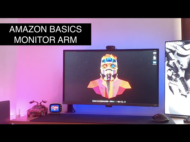 Basics Monitor Stand, Height Adjustable Arm Mount- Steel, Unboxing  & Review