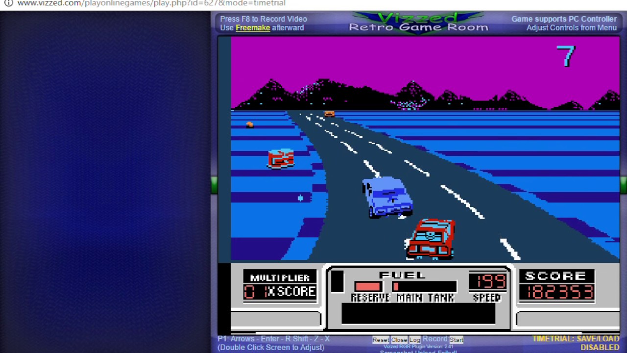 Roadblasters Nes Vizzed Com Gameplay