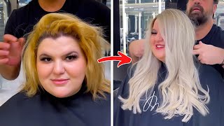 Most Extreme Hair Coloring & Extension Transformation