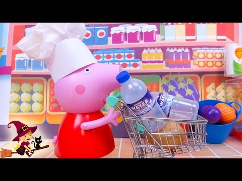 Peppa Pig y la Bebé Van de Compras en Supermercado